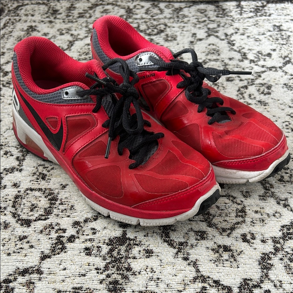 Nike Max Air Red Athletic Sneakers with Black Accents